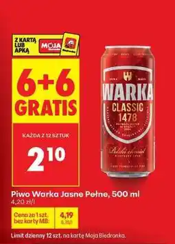 Biedronka Piwo Warka Jasne Pełne , 500 ml oferta