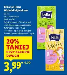 Lidl Bella for Teens Wkładki higieniczne oferta