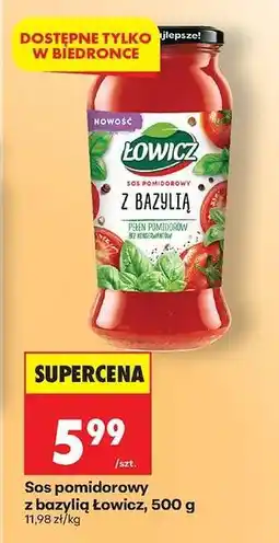 Biedronka Sos pomidorowy z bazylią Łowicz, 500 g oferta