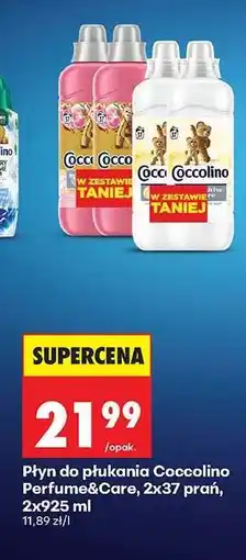 Biedronka Płyn do płukania Coccolino Perfume&Care, 2x37 prań, 2x925 ml oferta