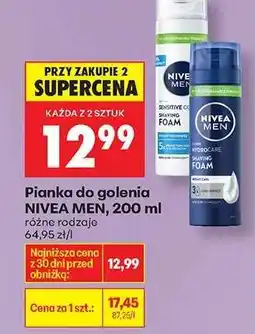 Biedronka Pianka do golenia NIVEA MEN, 200 ml oferta