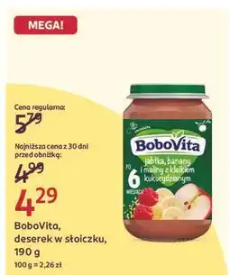 Rossmann Deserek jabłka banany i maliny z kleikiem kukurydzianym Bobovita oferta