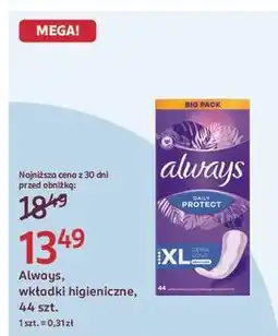 Rossmann Wkładki higieniczne long plus Always Everyday oferta