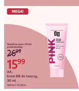 Rossmann Multinawilżający bb krem spf 15 02 medium Aa Aloes Pink oferta