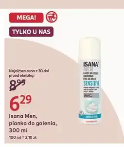 Rossmann Pianka do golenia sensitiv Isana For Men oferta