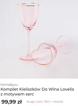 Home&You Komplet Kieliszków Do Wina Lovelis z motywem serc oferta