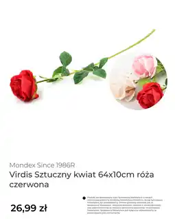 Home&You Virdis Sztuczny kwiat róża czerwona oferta