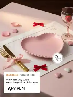 Sinsay Walentynkowy talerz ceramiczny w kształcie serca oferta