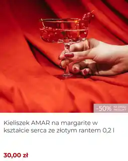 Homla Kieliszek AMAR na margaritę w kształcie serca ze złotym rantem oferta