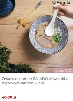 Homla Zestaw do ramen SALADO w kwiatki z brązowym rantem 21 cm oferta