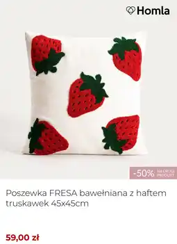 Homla Poszewka FRESA bawełniana z haftem truskawek 45x45cm oferta