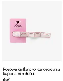 Flying Tiger Różowa kartka okolicznościowa z kuponami miłości oferta