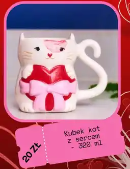 Flying Tiger Kubek kot z sercem oferta