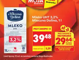Biedronka Mleko UHT 3,2% Mleczna Dolina oferta