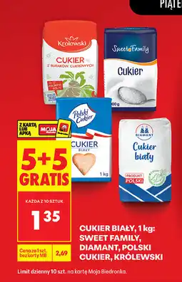 Biedronka Cukier biały, 1kg: Sweet Family, Diamant, Polski Cukier, Królewski oferta