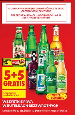 Biedronka Wszystkie piwa w butelkach bezzwrotnych oferta