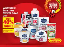 Biedronka Śmietany świeże oraz UHT (różne rodzaje, różne marki: Mleczna Dolina, Łaciata, Zott Primo) oferta