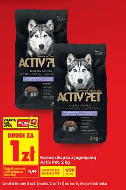 Biedronka Karma dla psa z jagnięciną Activ Pet oferta
