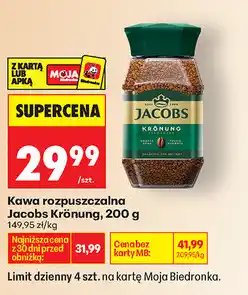 Biedronka Kawa rozpuszczalna Jacobs Krönung oferta