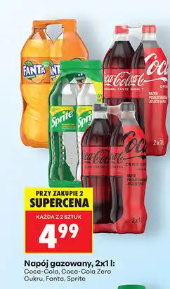 Biedronka Coca-Cola, Coca-Cola Zero Cukru, Fanta, Sprite (2x1l) oferta