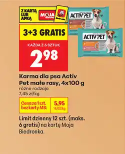 Biedronka Karma dla psa Activ Pet małe rasy oferta