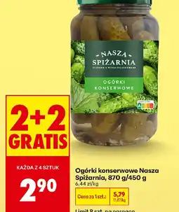 Biedronka Nasza Spiżarnia Ogórki konserwowe oferta