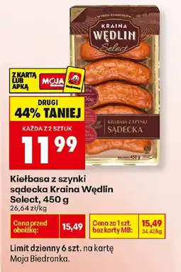 Biedronka Kraina Wędlin Kiełbasa sądecka oferta