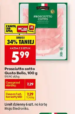 Biedronka Gusto Bello Prosciutto cotto oferta