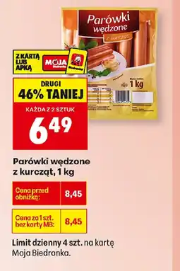 Biedronka Parówki wędzone z kurcząt oferta
