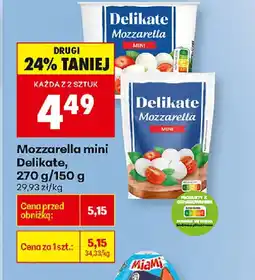 Biedronka Delikate Mozzarella mini oferta