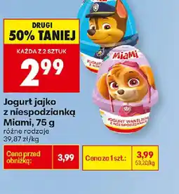 Biedronka Miami Jogurt jajko z niespodzianką oferta