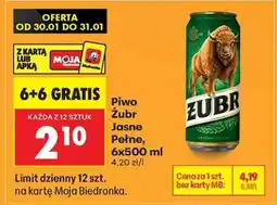 Biedronka Piwo Żubr Jasne Pełne 6x500 ml oferta