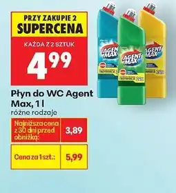 Biedronka Płyn do WC Agent Max, 1 l oferta