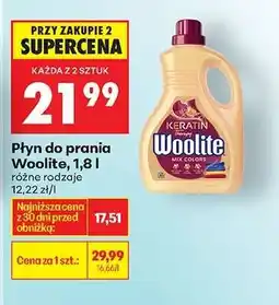 Biedronka Płyn do prania Woolite, 1,8 l oferta