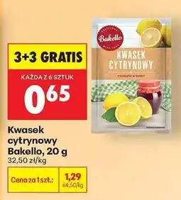 Biedronka Kwasek cytrynowy Bakello, 20 g oferta