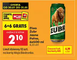 Biedronka Piwo Zubr Jasne Pełne oferta