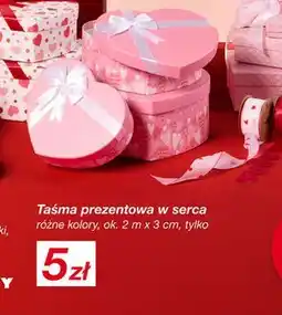 KiK Taśma prezentowa w serca (różne kolory, 2 m x 3 cm) oferta