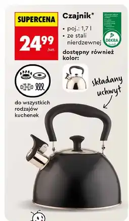 Biedronka Czajnik (pojemność 1,7 l, stal nierdzewna) oferta