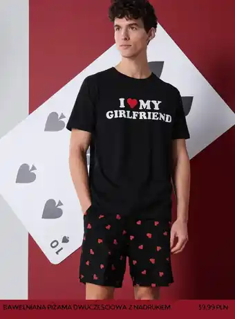 Bawełniana piżama dwuczęściowa z nadrukiem