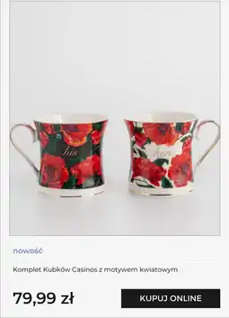 Home&You Komplet Kubków Casinos z motywem kwiatowym oferta