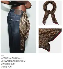 ZARA Apaszka z modalu i jedwabiu z motywem zwierzęcym oferta