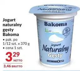 Makro Jogurt naturalny gęsty Bakoma oferta