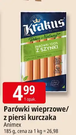 E.Leclerc Parówki z kurczaka dobre natury Krakus Animex oferta