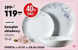 Biedronka Komplet obiadowy Linum, 18 el oferta