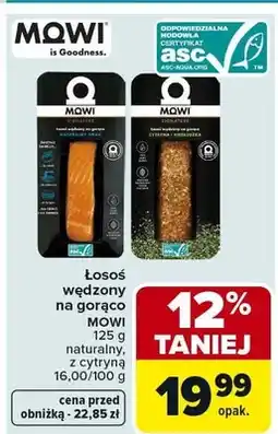 Carrefour Market Łosoś wędzony na gorąco MOWI naturalny z cytryną i pieprzem oferta