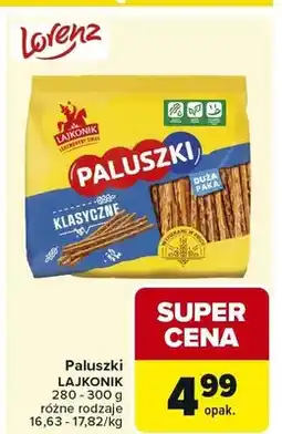 Carrefour Market Paluszki LAJKONIK 280-300 g różne rodzaje oferta
