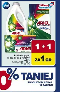 Carrefour Proszek, płyn, kapsułki do prania ARIEL 1,65 kg 1,125-1,32 l kaps. 19-22 szt oferta