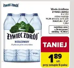 Carrefour Żywiec Zdrój (woda źródlana, 6x1.5L) oferta