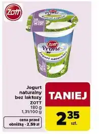 Carrefour Jogurt naturalny bez laktozy ZOTT PRIMO oferta