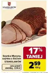 Carrefour Szynka Maryny, szynka z liściem STANISŁAWÓW oferta